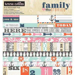 Teresa Collins Designs - Family Stories - Designer Paper Pad (6 x 6 inch)