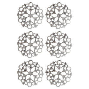 Ultimate Crafts - Bohemian Bouquet Petal Doily Metal Charms (6pc) (25 x 25mm | 0.9 x 0.9in)