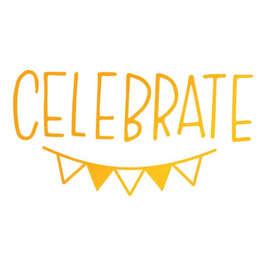 Ultimate Crafts - Celebrate Bunting Hotfoil Stamp (70 x 36mm | 2.8 x 1.5in) - Sweet Sentiments WH