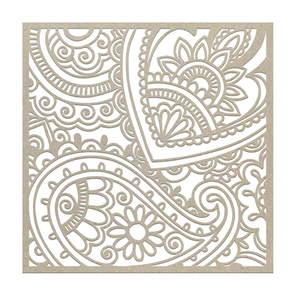 Ultimate Crafts - Paisley Background Chipboard (1pc) (95 x 95mm | 3.7 x 3.7in) WH