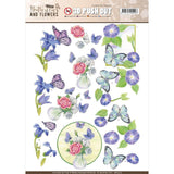 Find It Trading Jeanine's Art 3D Push Out - Butterflies and Flowers Butterflies on Blue Flowers